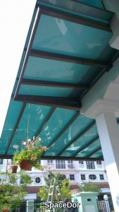 polycarbonate roof shelter for side corridor