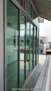 Additional room with aluminium sliding  glass door partition
