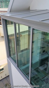 Enclosed Balcony with Firerated Aluminium Composite Shelter and Sliding Glass Window