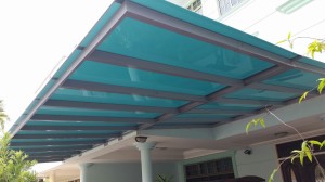 Private Home Powder Coated Aluminium Structure Polycarbonate Shelter