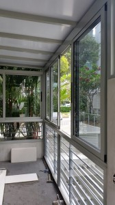 Enclosed Balcony with Aluminium Composite Panel and Sliding Window and Swing Door 1