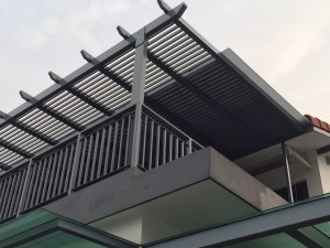 Aluminium Trellis and Polycarbonate Roofing
